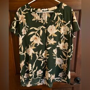 Maurices Green Floral Print Blouse